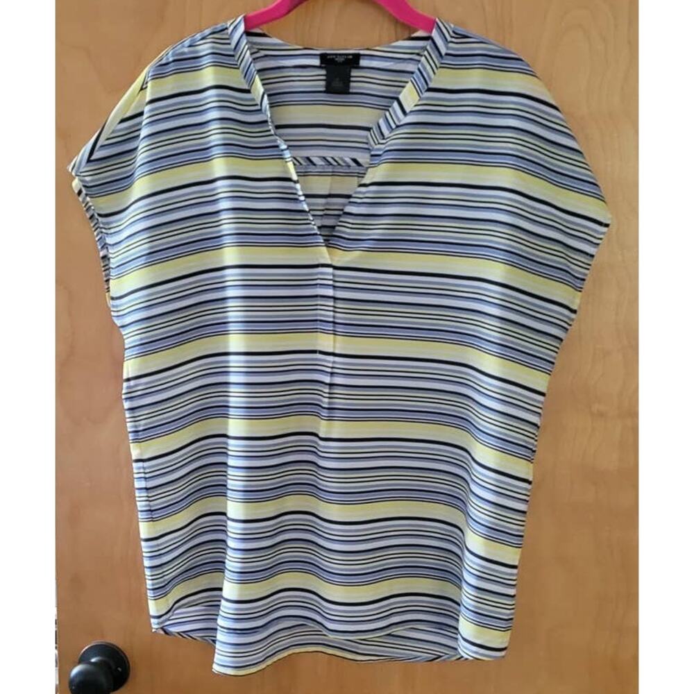 Ann Taylor Striped Blouse Large Petite